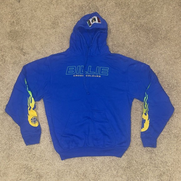 Cross Colours Tops - Billie Eilish X Cross Colours Hoodie With Flame Sleeves Size Small